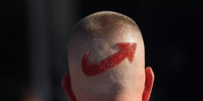 Ein AfD-Anhänger mit einem frisierten Logo der Partei auf dem Hinterkopf. Foto: Ronny Hartmann/dpa Ein AfD-Anhänger mit einem frisierten Logo der Partei auf dem Hinterkopf. Foto: Ronny Hartmann/dpa