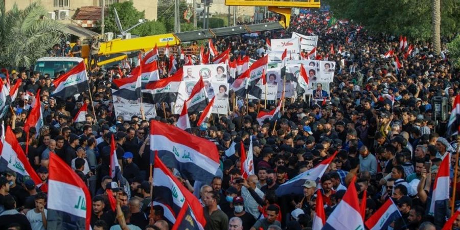 Unterstützer der Allianz pro-iranischer Schiiten im Irak
