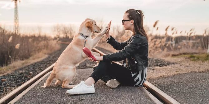 Frau und Hund