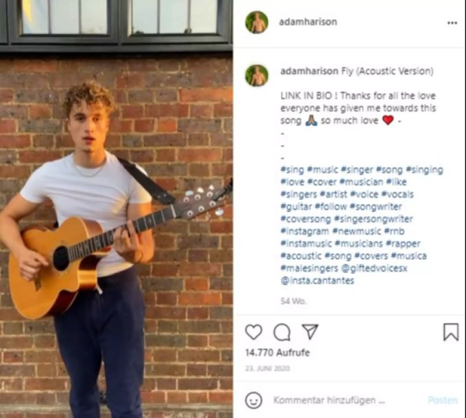 Der «Wembley-Flitzer» ist als Musiker unterwegs. Adam Harison