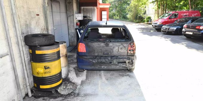 Als Brandursache steht unsachgemässes Abpumpen von Benzin im Vordergrund. Kantonspolizei St. Gallen