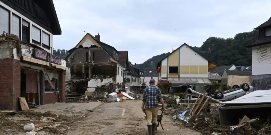 Schäden des Hochwassers im rheinland-pfälzischen Altenahr