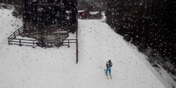 Schlechtes Wetter auf Piste