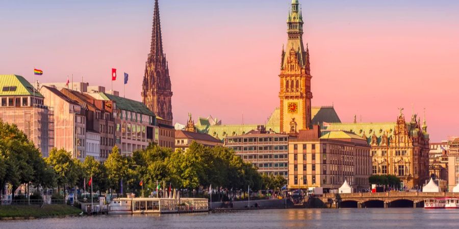 Postkartenausschnitt Hamburg Elbe