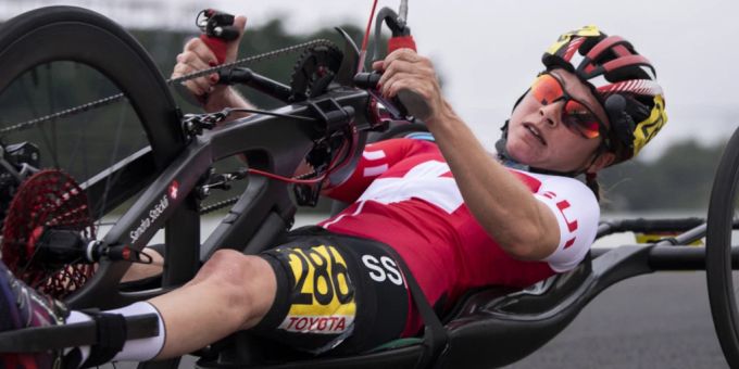 Die Handbikerin Sandra Stöckli in Aktion. (Archivbild) Sandra Stöckli