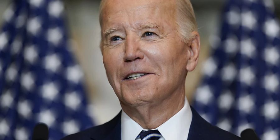 Joe Biden, Präsident der USA, spricht beim Nationalen Gebetsfrühstück im Kapitol. Foto: Andrew Harnik/AP/dpa