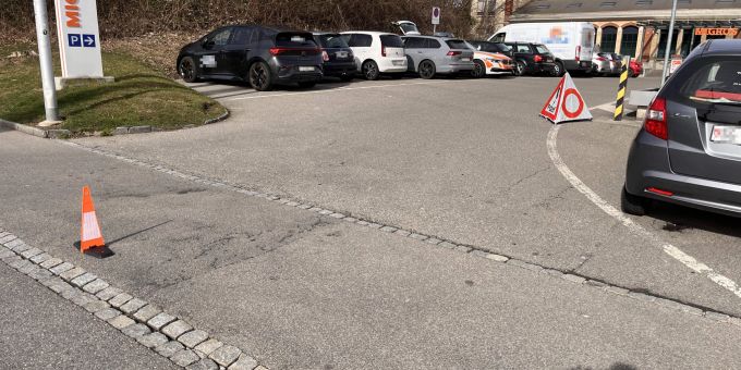 Unfallstelle in Gossau SG. Unfallstelle in Gossau.