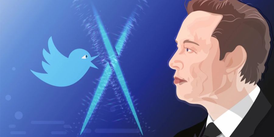 Grafik Profil Elon Musk Twitter Symbol Vogel Logo X