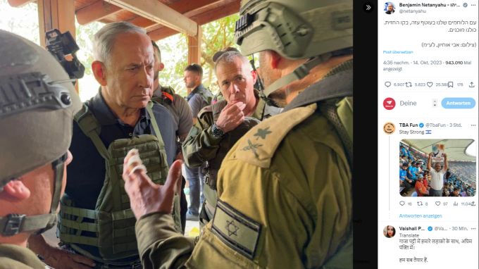Regierungschef Netanjahu besuchte erstmals seit dem Hamas-Angriff das Grenzgebiet. Netanjahu