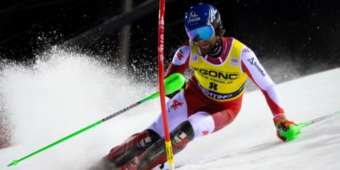 Marco Odermatt gewinnt den Madonna-Slalom und fordert Marco Odermatt heraus. Marco Odermatt