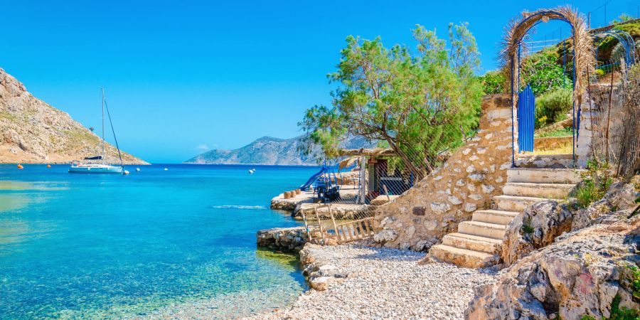 kalymnos, griechenland, strand, treppe, insel