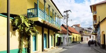 strassenzug, mediterran, sonne