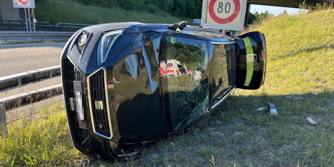 Der Autofahrer wurde beim Selbstunfall leicht verletzt. Thurgau