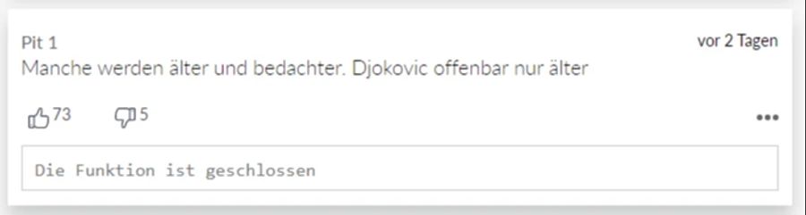 Wird es Djokovic noch lernen? Pit 1 denkt nicht.