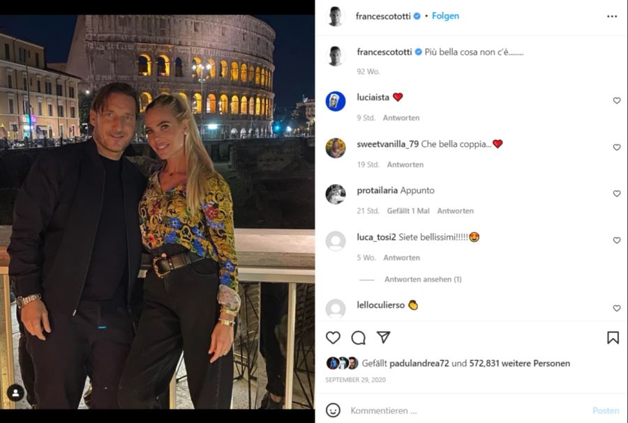 Francesco Totti und Ilary Blasi geben ihr Ehe-Aus bekannt.