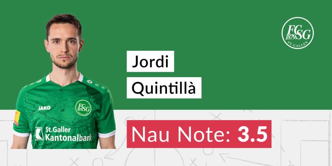 Die Nau.ch-Note für Jordi Quintillà vom FC St.Gallen. FC St.Gallen