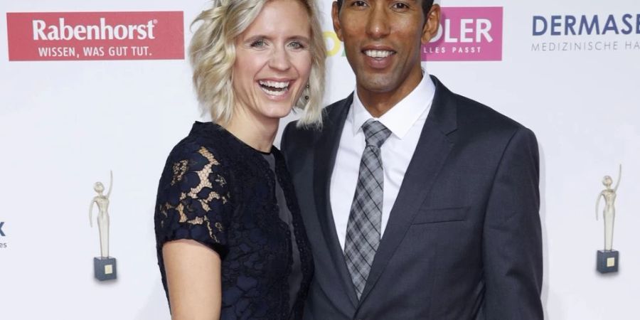 Laura Ludwig mit ihrem Ehemann Imornefe Bowes.