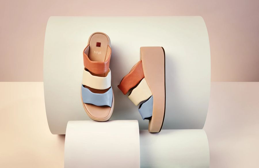 Plateau-Sandalen Farbe pastel Absatz