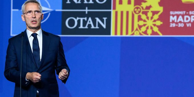 Jens Stoltenberg, Nato-Generalsekretär, äussert sich vor Beginn des Nato-Gipfels in Madrid. Stoltenberg