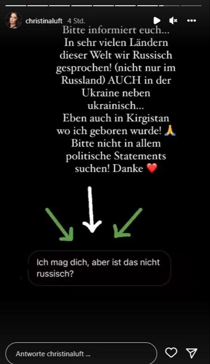 Christina Luft, die Verlobte von Luca Hänni, kontert Fan-Kritik. christina luft luca hänni