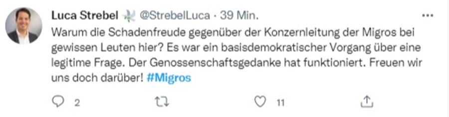 Luca Strebel sagt: «Der Genossenschaftsgedanke hat funktioniert.»