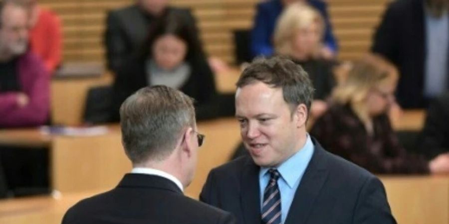 Mario Voigt und Bodo Ramelow im Landtag