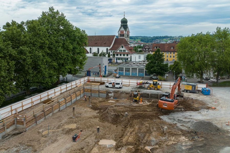 Eine Übersicht über den Bauperimeter des Schulhauses Sternmatt.