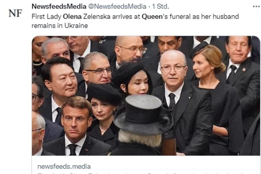 Die ukrainische First Lady Olena Selenska befand sich auch unter den Gästen.