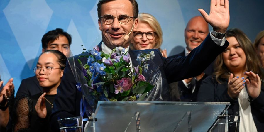 Der konservative Spitzenkandidat Ulf Kristersson bei einer Wahlparty in Stockholm.