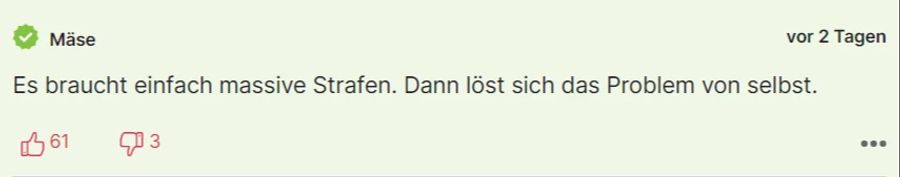 Auch dieser Leser fordert massive Strafen.