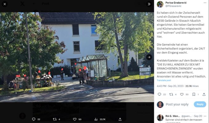 Mehrere Personen campierten im Spätsommer und Herbst 2023 vor der Kesb in Sissach BL. Kesb