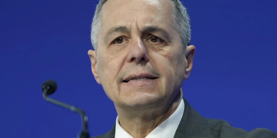 Die Schweiz unterstützt die Idee eines Sondertribunals für das Verbrechen der Aggression gegen die Ukraine. Dies sagte Bundesrat Ignazio Cassis am Dienstag in New York an einem Treffen zum Gründungsstatut des Internationalen Strafgerichtshof IstGH im Rahmen der Uno-Treffen diese Woche. (Archivbild)