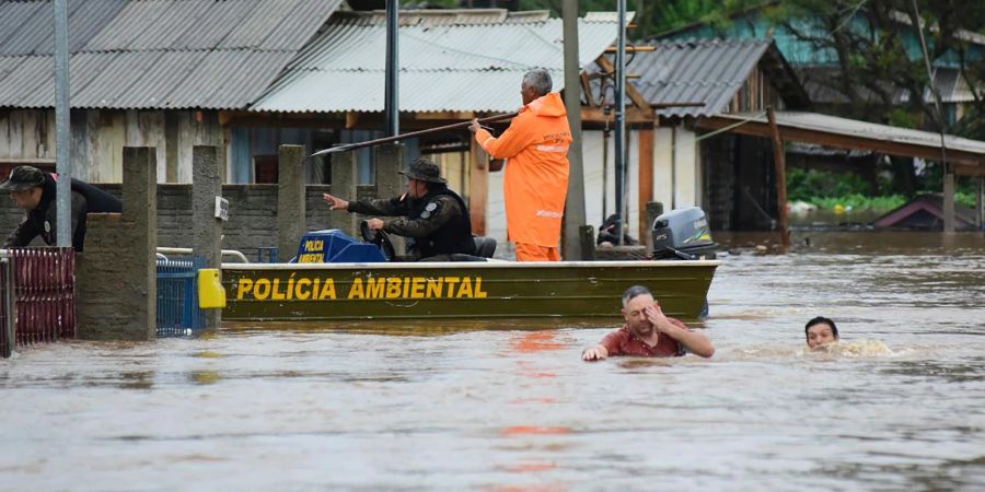 Ganze Dörfer im Bundesstaat Rio Grande do Sul sind überschwemmt.