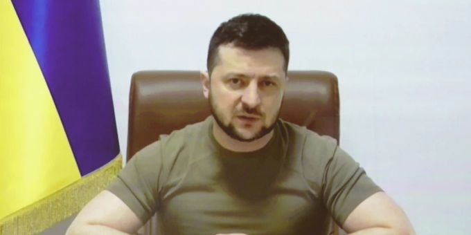 Selenskyj richtet sich mit einer Videobotschaft an die katarische Regierung. Selenskyj