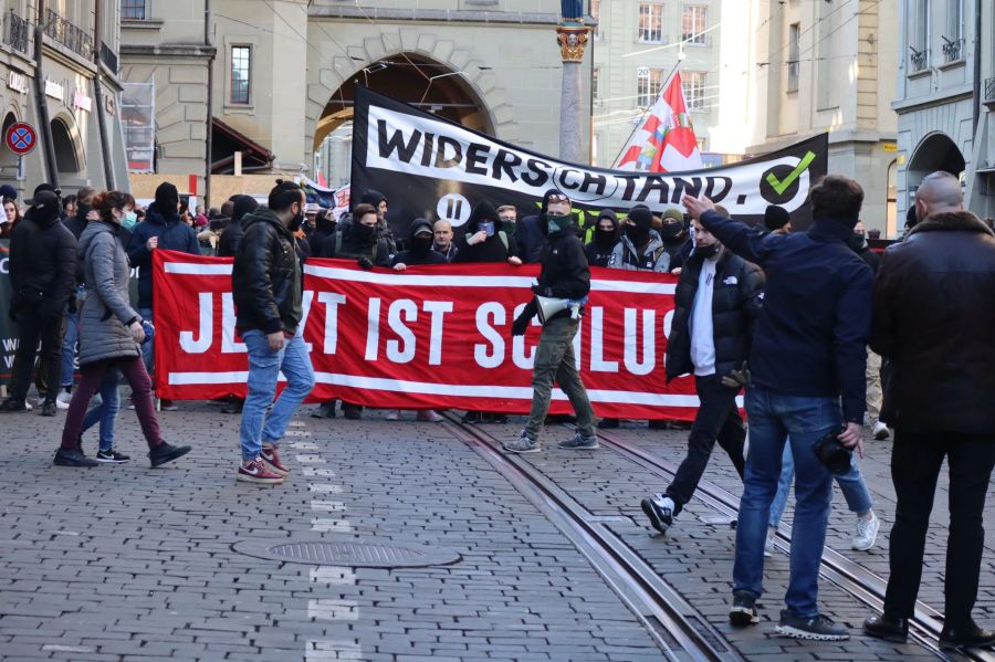 Neonazis Bern Coronavirus Demonstration