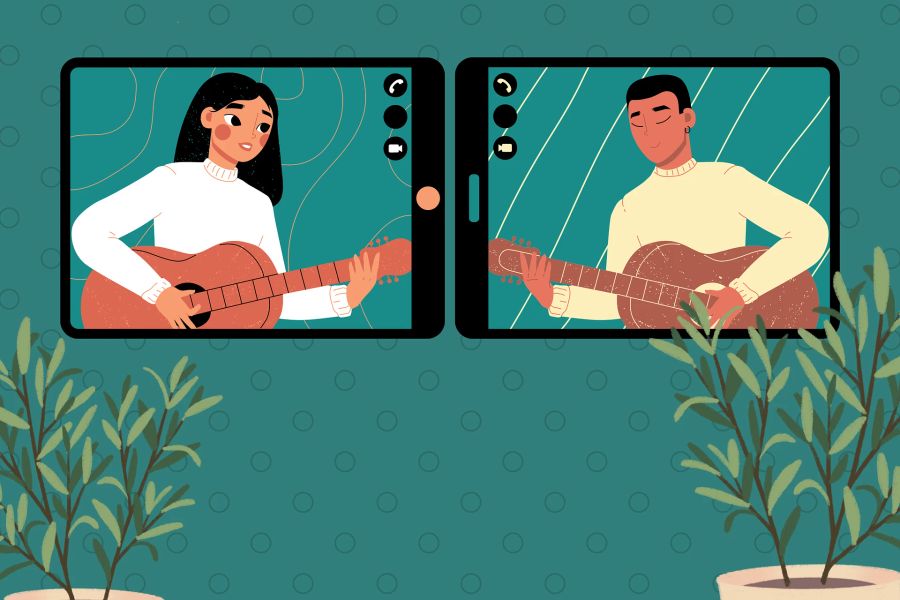 Grafik Smartphone Personen Gitarre