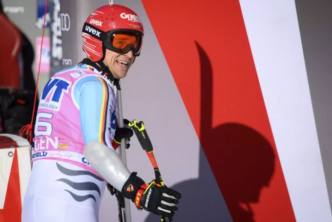 Josef Ferstl nach seiner Fahrt im Super-G am Lauberhorn. Lauberhorn