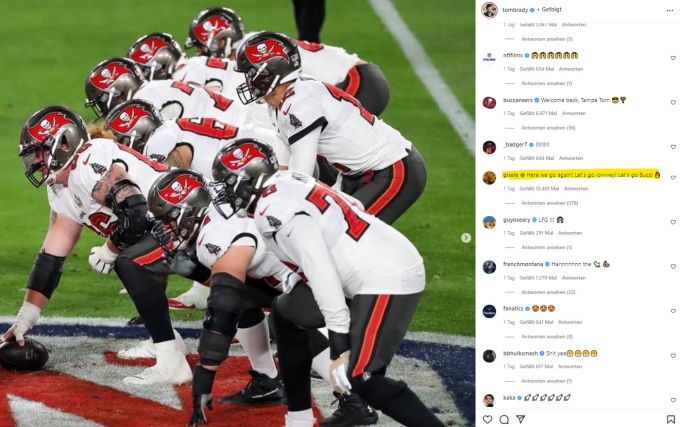Gisele Bündchen kommentiert das Comeback von ihrem Ehemann Tom Brady. Tom Brady