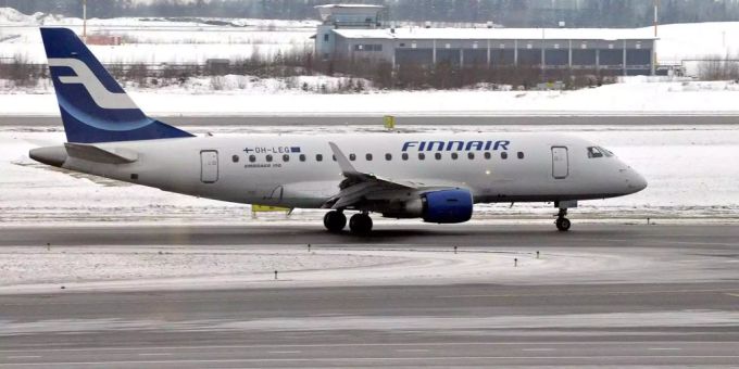 Ein Flugzeug der Finnair. business class finnair