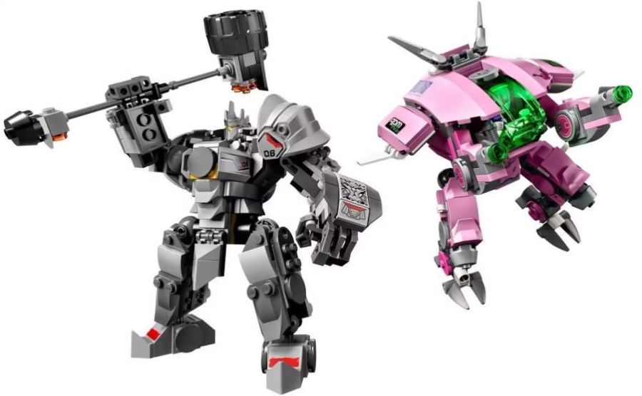 Lego Reinhardt und D.Va.