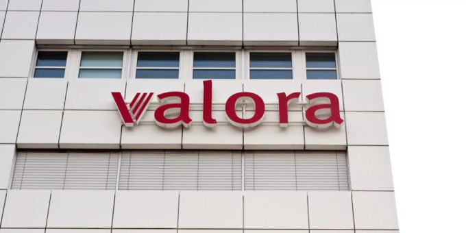 Das Logo von Valora. Das Logo der Handelsgruppe Valora in Pratteln BL.