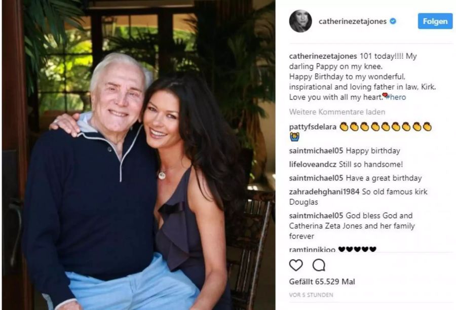 Auch Schwiegertochter Catherine Zeta-Jones gratulierte.