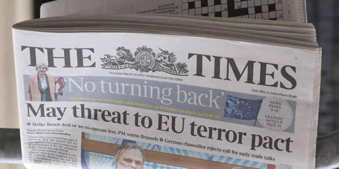«The Times» ist eine britische Tageszeitung. The Times