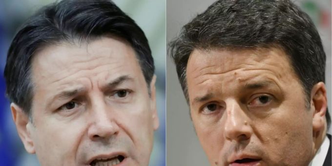 Regierungschef Giuseppe Conte (l.) und Koalitionspartner Matteo Renzi Regierungschef Giuseppe Conte (l.) und Koalitionspartner Matteo Renzi