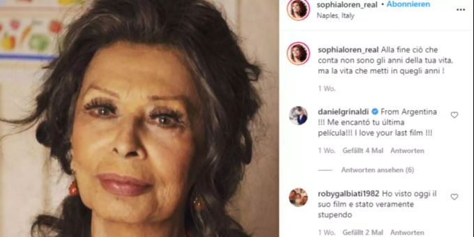Sophia Lorens neuer Film auf Netflix ist ein voller Erfolg. Netflix Sophia