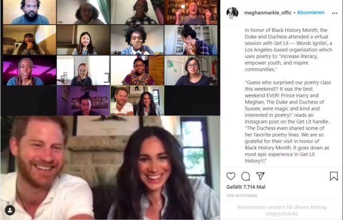 Meghan und Harry schlossen sich kürzlich einem Poesie-Workshop an. meghan