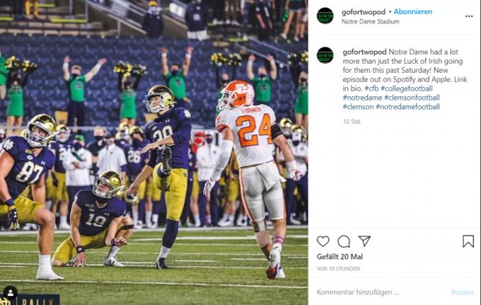 Notre Dame gewinnt gegen Spitzenreiter Clemson. Notre Dame