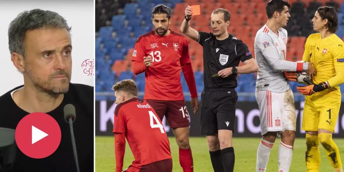 «Ausschluss?» - Spanien-Trainer bemerkte Schweizer Platzverweis nicht