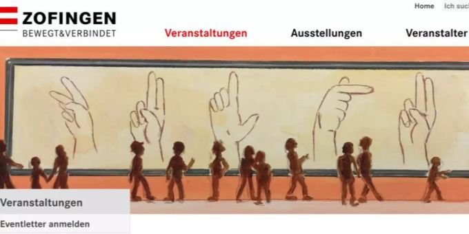 Ansicht von www.kulturzofingen.ch. Die Panoramabilder hat der Zofinger Künstler Ron Diddeldum für diese Webseite erarbeitet.