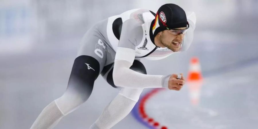 Kam nicht über Platz 13 hinaus: Eissprinter Joel Dufter. Foto: Peter Dejong/AP/dpa